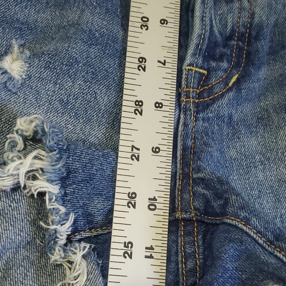 We The Free Women's Jeans Shorts Blue Button Fly Distressed Size 27 - Picture 12 of 12